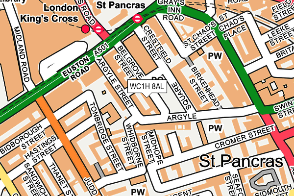WC1H 8AL map - OS OpenMap – Local (Ordnance Survey) WC1H 8AL map - OS OpenMap – Local (Ordnance Survey)