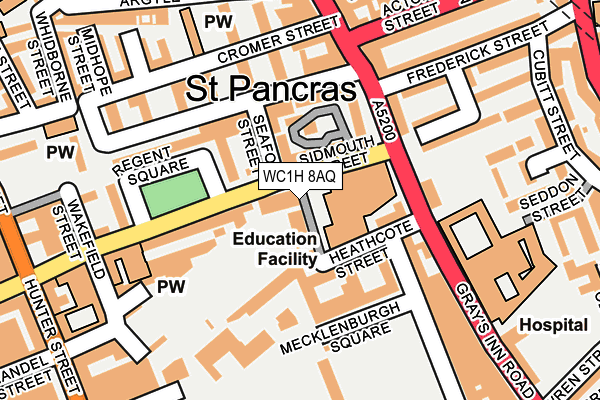 WC1H 8AQ map - OS OpenMap – Local (Ordnance Survey)