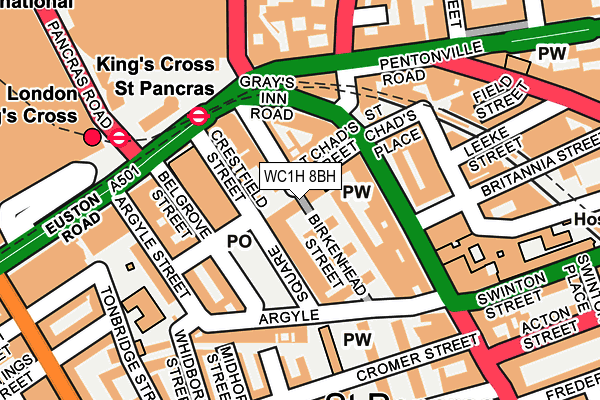 WC1H 8BH map - OS OpenMap – Local (Ordnance Survey) WC1H 8BH map - OS OpenMap – Local (Ordnance Survey)