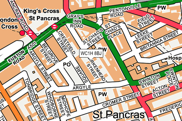 WC1H 8BJ map - OS OpenMap – Local (Ordnance Survey)
