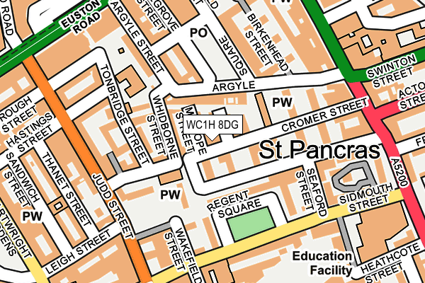 WC1H 8DG map - OS OpenMap – Local (Ordnance Survey)