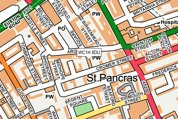 WC1H 8DU map - OS OpenMap – Local (Ordnance Survey)