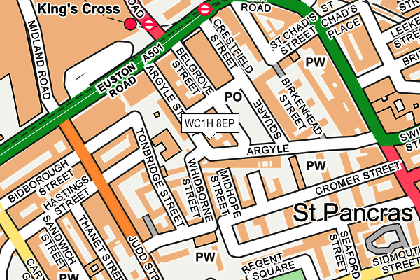 WC1H 8EP map - OS OpenMap – Local (Ordnance Survey)
