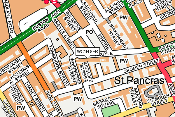 WC1H 8ER map - OS OpenMap – Local (Ordnance Survey)