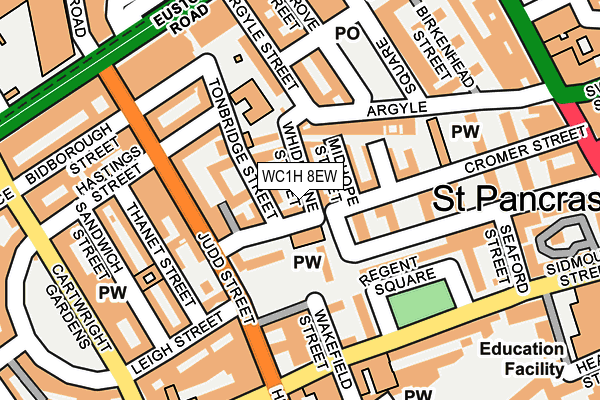 WC1H 8EW map - OS OpenMap – Local (Ordnance Survey) WC1H 8EW map - OS OpenMap – Local (Ordnance Survey)