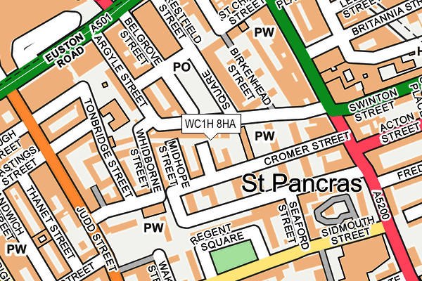 WC1H 8HA map - OS OpenMap – Local (Ordnance Survey) WC1H 8HA map - OS OpenMap – Local (Ordnance Survey)