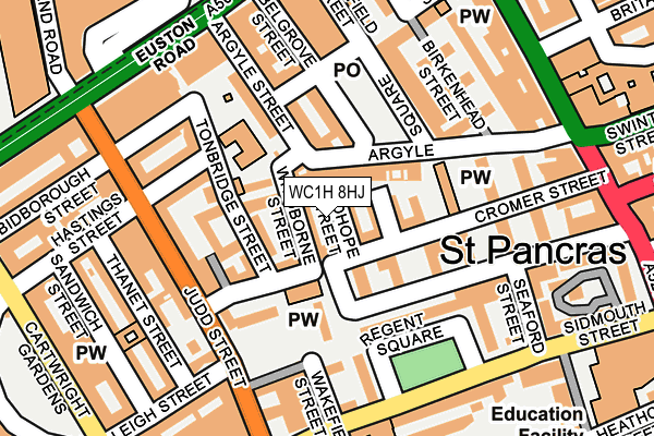 WC1H 8HJ map - OS OpenMap – Local (Ordnance Survey) WC1H 8HJ map - OS OpenMap – Local (Ordnance Survey)