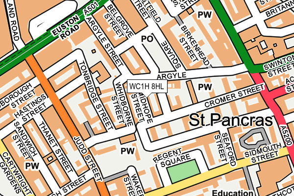 WC1H 8HL map - OS OpenMap – Local (Ordnance Survey)