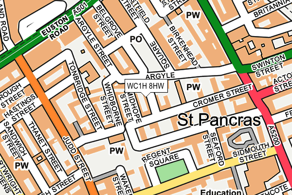 WC1H 8HW map - OS OpenMap – Local (Ordnance Survey)