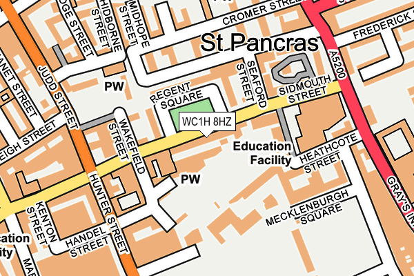 WC1H 8HZ map - OS OpenMap – Local (Ordnance Survey)