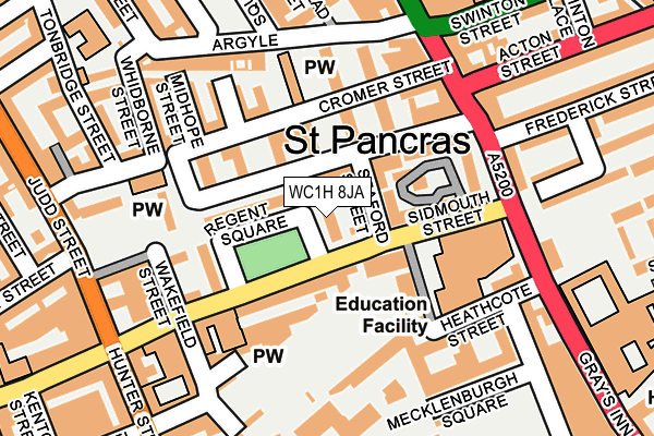 WC1H 8JA map - OS OpenMap – Local (Ordnance Survey)