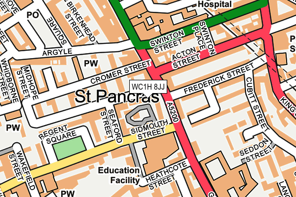 WC1H 8JJ map - OS OpenMap – Local (Ordnance Survey)