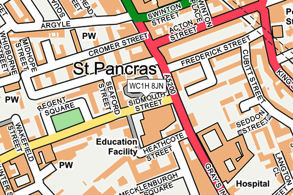 WC1H 8JN map - OS OpenMap – Local (Ordnance Survey) WC1H 8JN map - OS OpenMap – Local (Ordnance Survey)