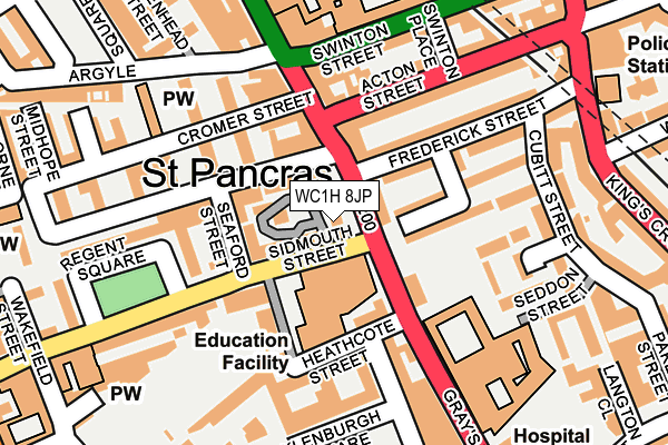 WC1H 8JP map - OS OpenMap – Local (Ordnance Survey)