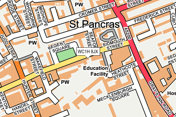 WC1H 8JX map - OS OpenMap – Local (Ordnance Survey)