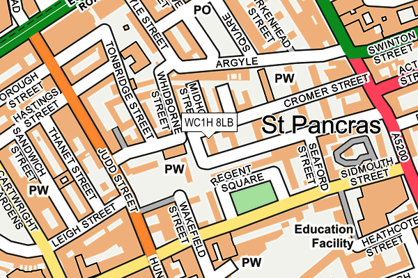 WC1H 8LB map - OS OpenMap – Local (Ordnance Survey)