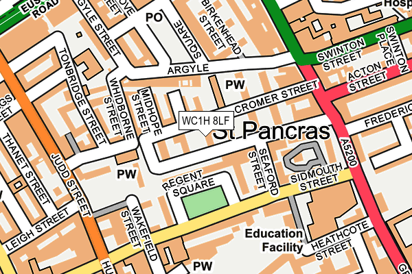 WC1H 8LF map - OS OpenMap – Local (Ordnance Survey) WC1H 8LF map - OS OpenMap – Local (Ordnance Survey)