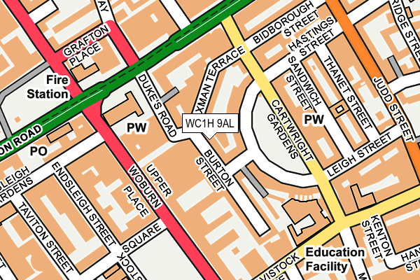 WC1H 9AL map - OS OpenMap – Local (Ordnance Survey) WC1H 9AL map - OS OpenMap – Local (Ordnance Survey)