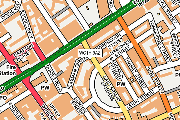 WC1H 9AZ map - OS OpenMap – Local (Ordnance Survey) WC1H 9AZ map - OS OpenMap – Local (Ordnance Survey)