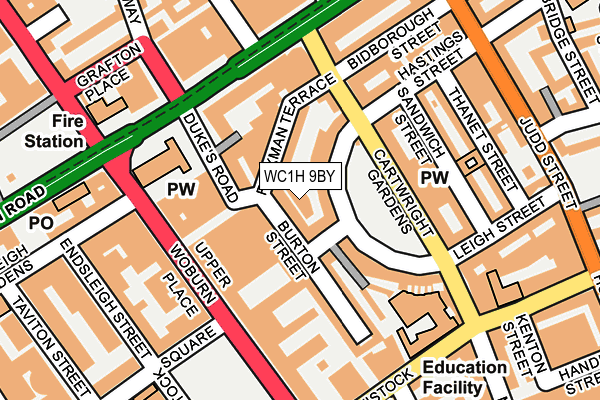 WC1H 9BY map - OS OpenMap – Local (Ordnance Survey) WC1H 9BY map - OS OpenMap – Local (Ordnance Survey)