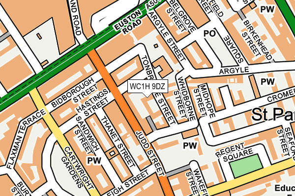 WC1H 9DZ map - OS OpenMap – Local (Ordnance Survey) WC1H 9DZ map - OS OpenMap – Local (Ordnance Survey)