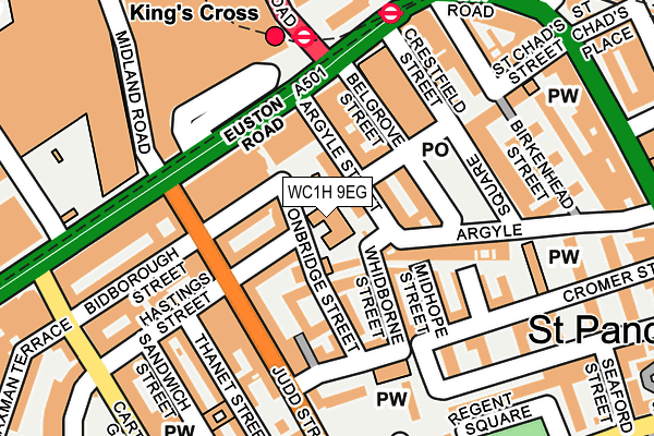 WC1H 9EG map - OS OpenMap – Local (Ordnance Survey) WC1H 9EG map - OS OpenMap – Local (Ordnance Survey)