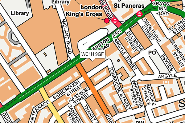 WC1H 9GF map - OS OpenMap – Local (Ordnance Survey) WC1H 9GF map - OS OpenMap – Local (Ordnance Survey)