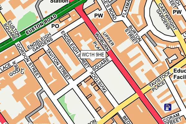 WC1H 9HE map - OS OpenMap – Local (Ordnance Survey) WC1H 9HE map - OS OpenMap – Local (Ordnance Survey)