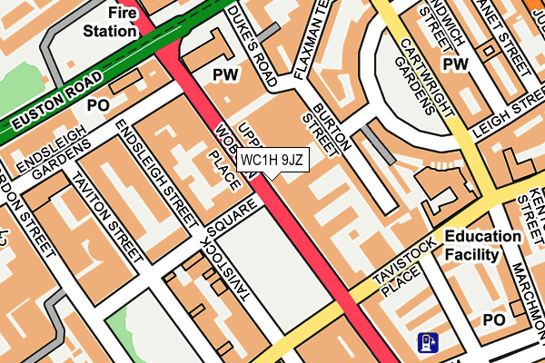 WC1H 9JZ map - OS OpenMap – Local (Ordnance Survey) WC1H 9JZ map - OS OpenMap – Local (Ordnance Survey)