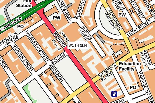 WC1H 9LN map - OS OpenMap – Local (Ordnance Survey) WC1H 9LN map - OS OpenMap – Local (Ordnance Survey)