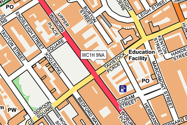 WC1H 9NA map - OS OpenMap – Local (Ordnance Survey) WC1H 9NA map - OS OpenMap – Local (Ordnance Survey)