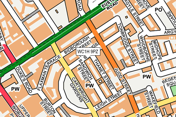 WC1H 9PZ map - OS OpenMap – Local (Ordnance Survey) WC1H 9PZ map - OS OpenMap – Local (Ordnance Survey)
