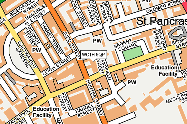 WC1H 9QP map - OS OpenMap – Local (Ordnance Survey)
