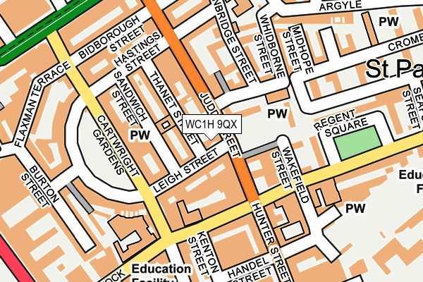 WC1H 9QX map - OS OpenMap – Local (Ordnance Survey) WC1H 9QX map - OS OpenMap – Local (Ordnance Survey)