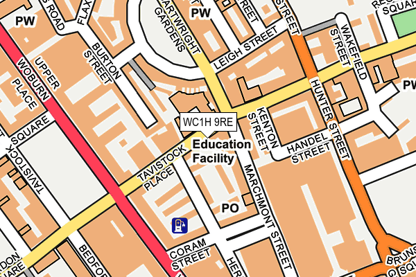 WC1H 9RE map - OS OpenMap – Local (Ordnance Survey)