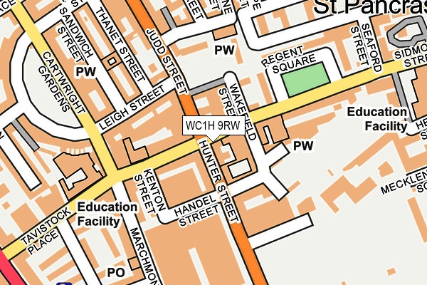 WC1H 9RW map - OS OpenMap – Local (Ordnance Survey) WC1H 9RW map - OS OpenMap – Local (Ordnance Survey)
