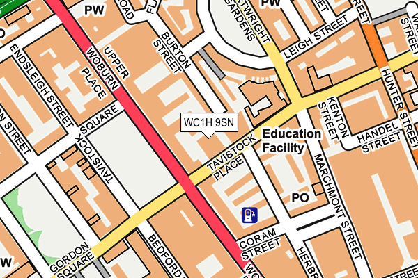 WC1H 9SN map - OS OpenMap – Local (Ordnance Survey)