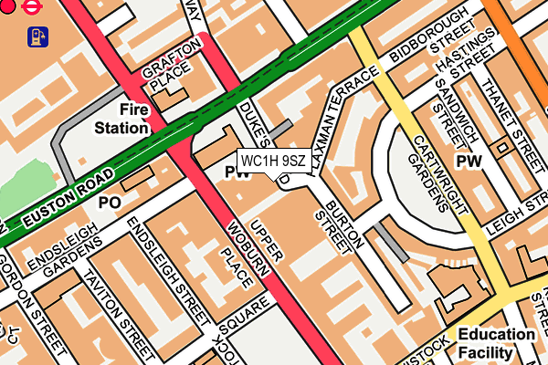 WC1H 9SZ map - OS OpenMap – Local (Ordnance Survey) WC1H 9SZ map - OS OpenMap – Local (Ordnance Survey)