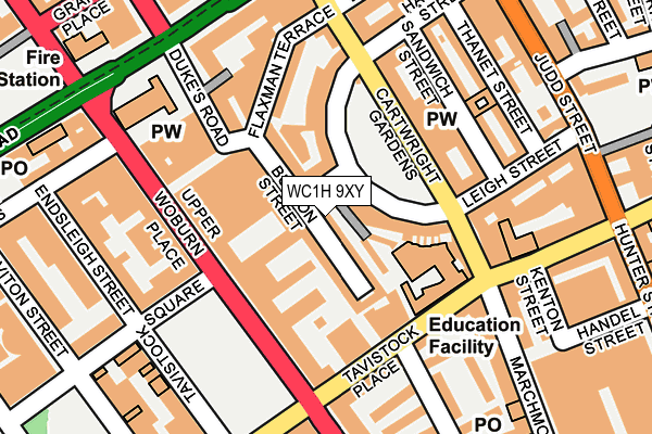 WC1H 9XY map - OS OpenMap – Local (Ordnance Survey) WC1H 9XY map - OS OpenMap – Local (Ordnance Survey)