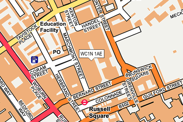 WC1N 1AE map - OS OpenMap – Local (Ordnance Survey) WC1N 1AE map - OS OpenMap – Local (Ordnance Survey)