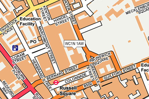 WC1N 1AW map - OS OpenMap – Local (Ordnance Survey) WC1N 1AW map - OS OpenMap – Local (Ordnance Survey)