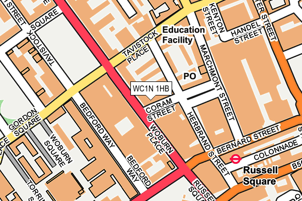 WC1N 1HB map - OS OpenMap – Local (Ordnance Survey)
