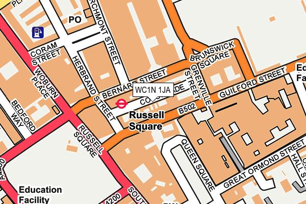WC1N 1JA map - OS OpenMap – Local (Ordnance Survey)
