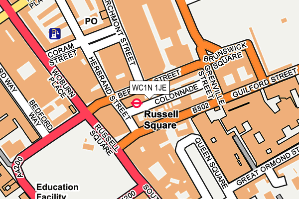 WC1N 1JE map - OS OpenMap – Local (Ordnance Survey) WC1N 1JE map - OS OpenMap – Local (Ordnance Survey)