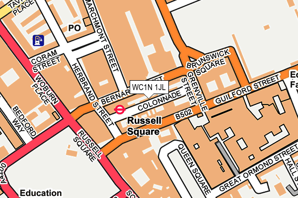 WC1N 1JL map - OS OpenMap – Local (Ordnance Survey) WC1N 1JL map - OS OpenMap – Local (Ordnance Survey)