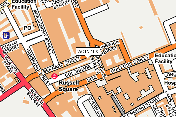 WC1N 1LX map - OS OpenMap – Local (Ordnance Survey)