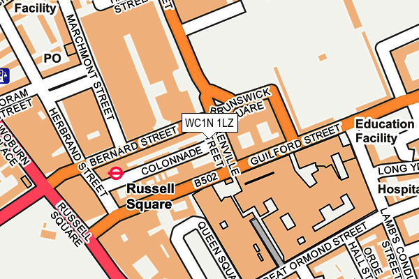WC1N 1LZ map - OS OpenMap – Local (Ordnance Survey) WC1N 1LZ map - OS OpenMap – Local (Ordnance Survey)