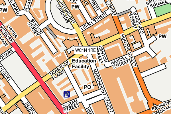 WC1N 1RE map - OS OpenMap – Local (Ordnance Survey)