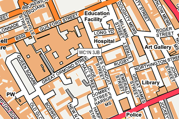 WC1N 3JB map - OS OpenMap – Local (Ordnance Survey) WC1N 3JB map - OS OpenMap – Local (Ordnance Survey)