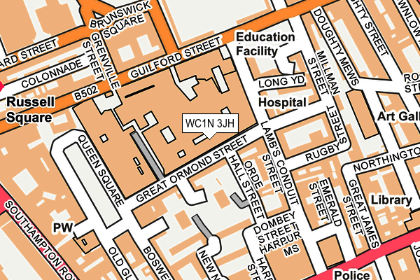 WC1N 3JH map - OS OpenMap – Local (Ordnance Survey)